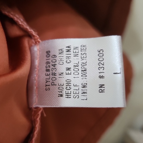 100% Linen Embroidered Floral Skirt  Rust Color Concert Coachella Sexy Large - Picture 7 of 10